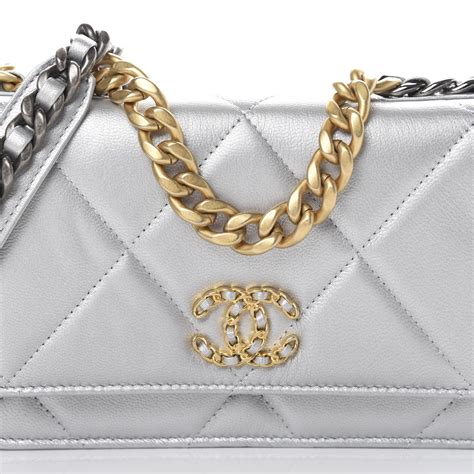 chanel woc silver chain|chanel wallet size chart.